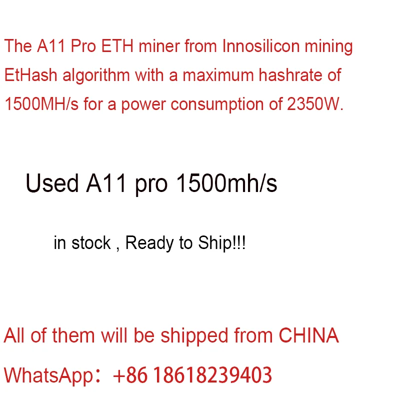 Inosilicon a11 pro,2000mh,1500mh,8gbethを使用したetherum asic再調整されたマイナー