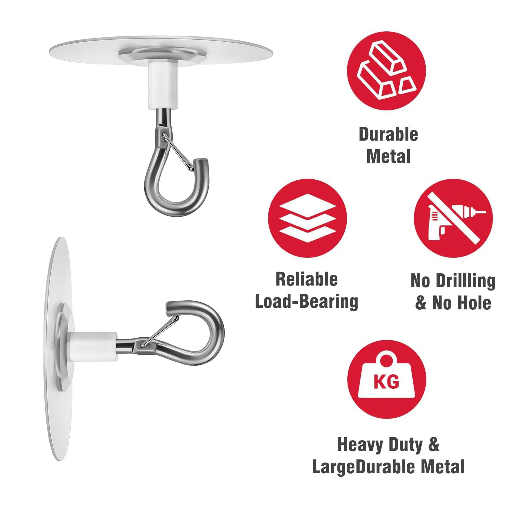 1-10Pcs Screw Hook Ceiling Hooks Multifunctional Self-adhesive Heavy Duty Wall Mount Plastic Hanging Plants Holder Accessories