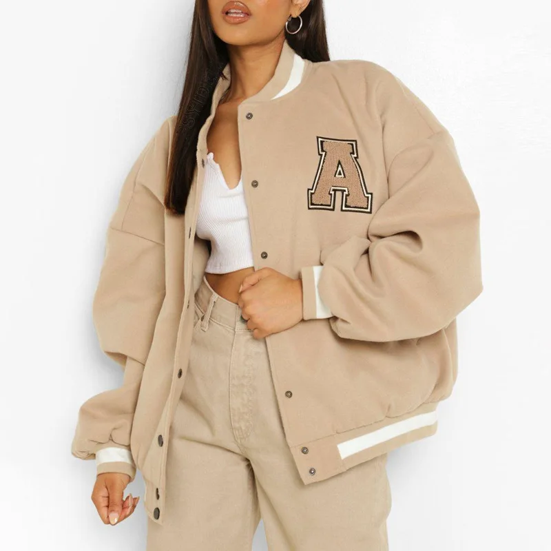 Straße Baseball Jacke Herbst Winter Neue Paar Hip Pop Fleece Verdickt Varsity Jacke Für Frauen ropa mujer Leder Jacke 방수자켓