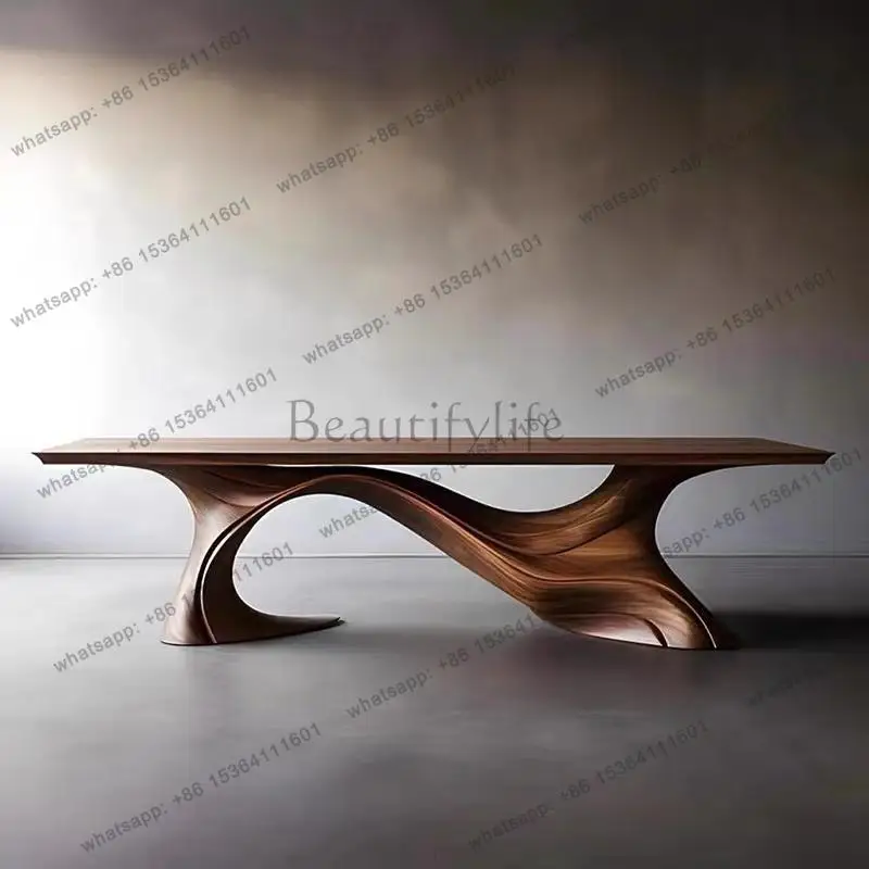PG Unique Designer Dining Table Wood Legs Party Salon Workstations Dinner Table Luxury Wooden Mesa De Jantar Home Furniture