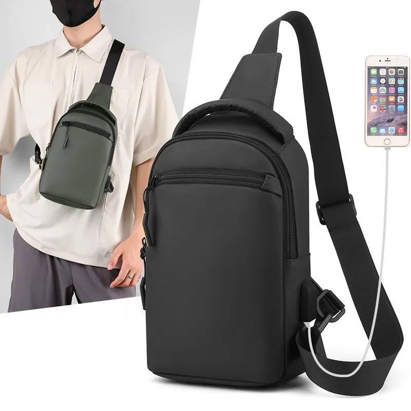 New Style Fashionable Men's Chest Bag - Large Capacity Commuter Crossbody Bag - Multi-functional Portable Single Shoulder Bag