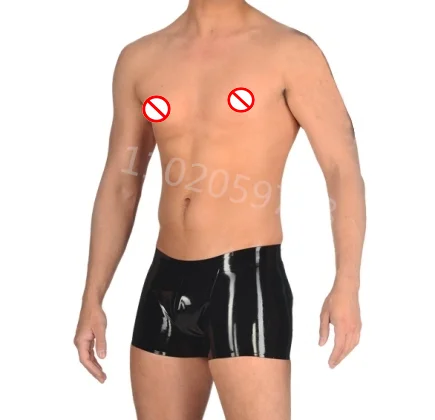 

Natural Latex Sexy Men’s Briefs Black Latex Fetish Underpants Underwear Gay’s Breech Panties Bum Out Shorts for Male