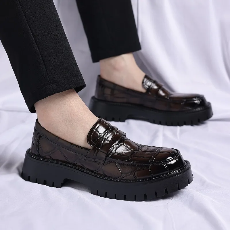 38-48Formal Shoes Man Luxury Designer Office Loafers Marriage Shoes for Man Platform Italian Wedding Shoes Herren Schuhe Elegant
