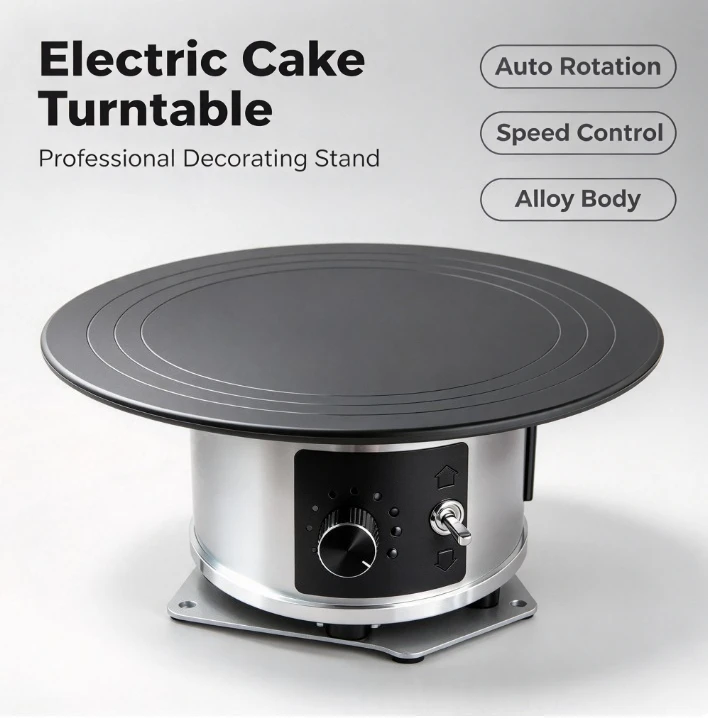 12 Inch Alloy Electric Cake Turntable Commercial Rotating Stand Automatic Decorating Tool Professional Baking Equipment 12inch