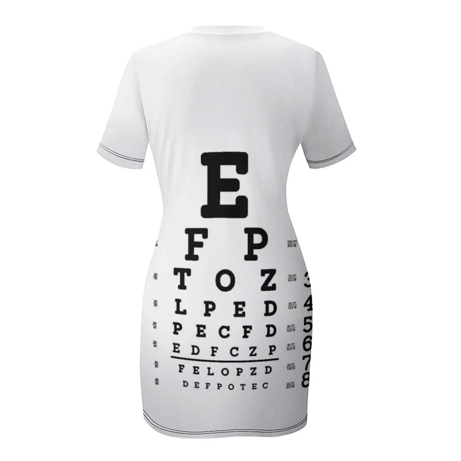 Snellen Eye Chart Short Sleeved Dress birthday dress for women luxury 2024 Dress woman