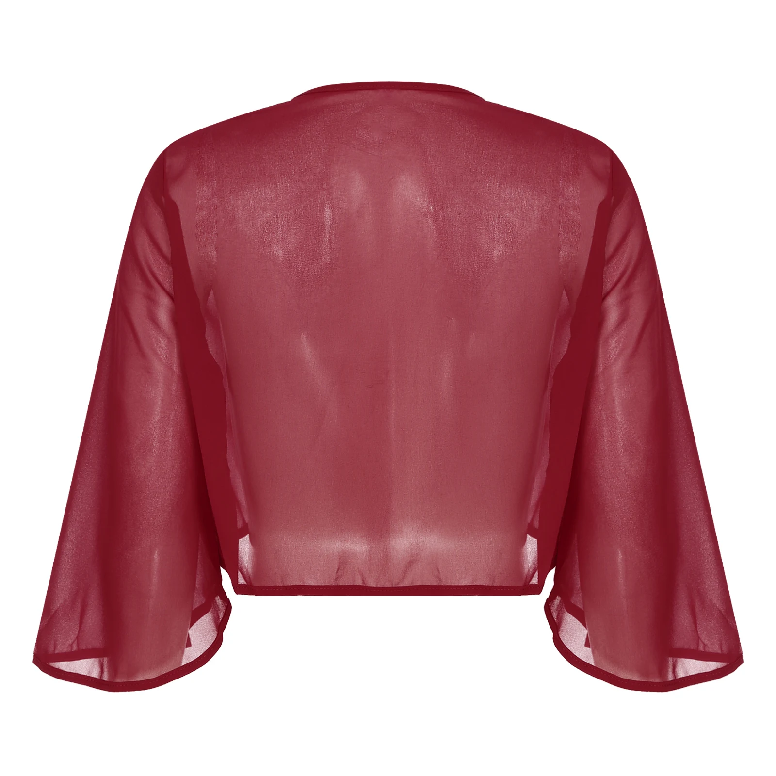 Женская шаль, вечерняя накидка с рукавом 3/4, однотонное шифоновое свадебное болеро, открытый передний кардиган, солнцезащитная шаль, накидки