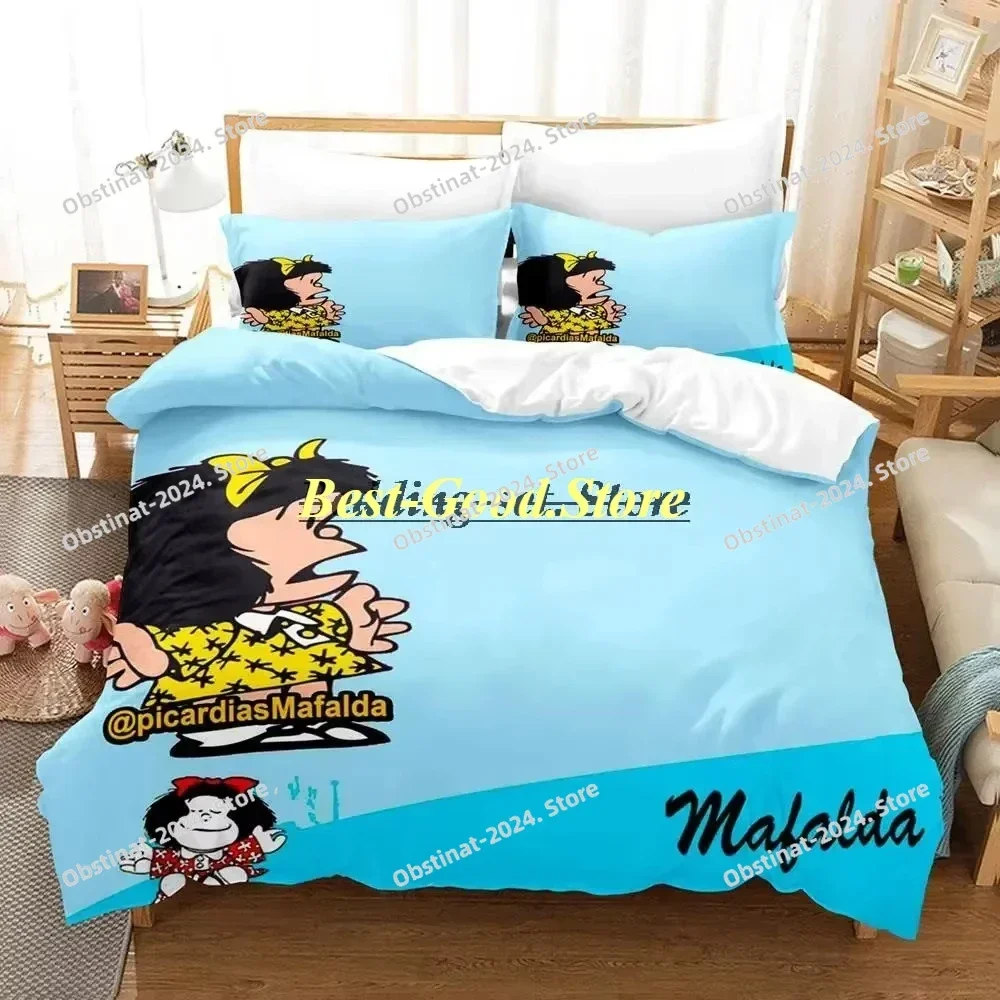 

Cute Girl Mafalda Bedding Set Duvet Cover Full Queen King Size Pillowcase Bed Printed Bed Set For Aldult Kid Bedroom Single Twin