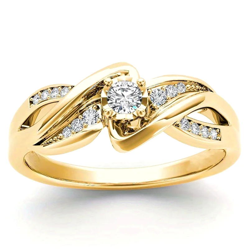 Europe and The United States Fashion Sparkling Inlaid Zirconia Ring Ladies Exquisite Luxury Wedding Banquet Jewelry Gifts