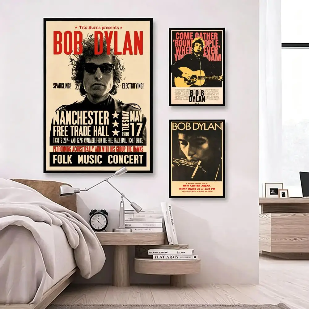 singer Bob Dylan Poster Poster HD Waterproof Self-adhesive Art Print Wall Decor for Bedroom Living Room Gift