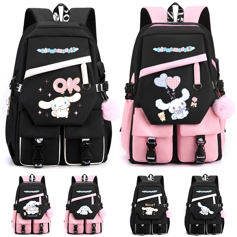 

Sanrio Kuromi Cinnamoroll Backpack Teen Student Rucksack Girls Boy Childrens Knapsack Women Cartoon Bag Travel Rucksack Mochilas