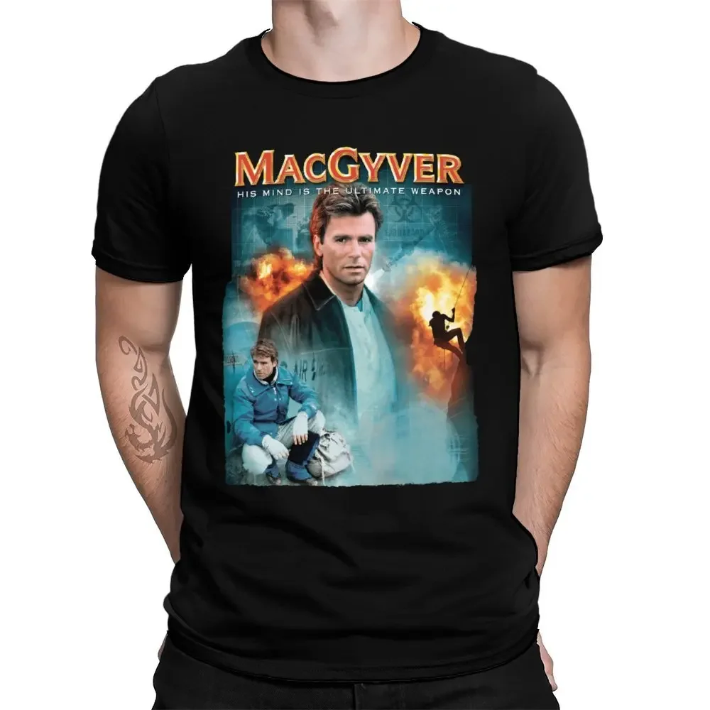 Graphic  Macgyver V2 R D Anderson Poster Tv Series T Shirt Black All Sizes  Eur Size