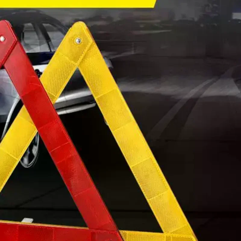 Emergency Early Warning Device Triangle Road Safety Stable Metal Bracket Triangular Warning Parking Sign Foldable Tripod