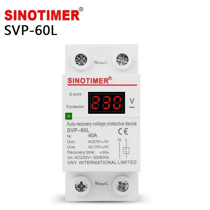 SVP-60L single-phase self-resetting intelligent undervoltage protector LED digital display delay automatic reset household 220V