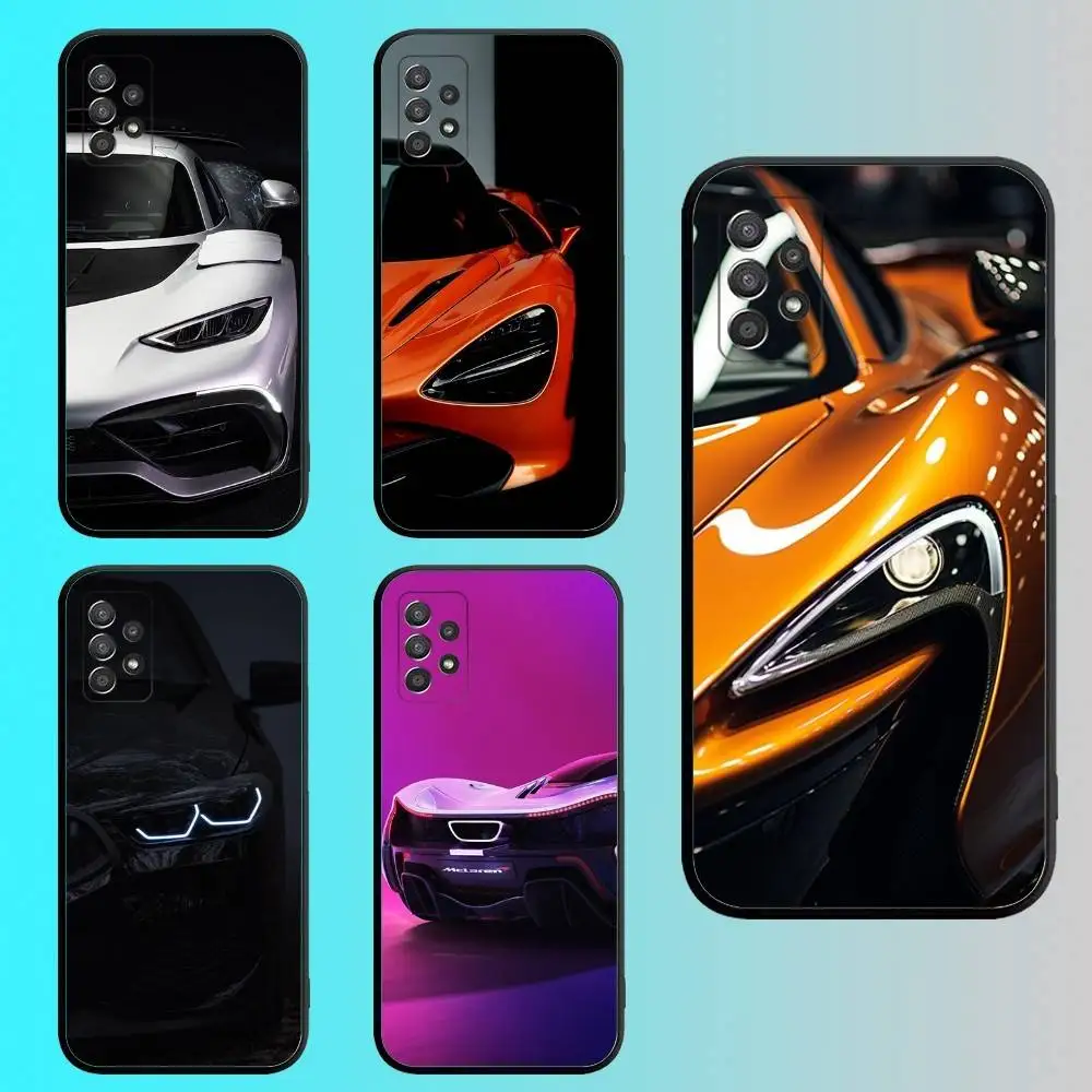 

Cool Sports Car Phone Case For Samsung S 25,24,23,22,30,21,10,9,Ultra,Plus,Lite,FE,4G,5G Black Soft Case