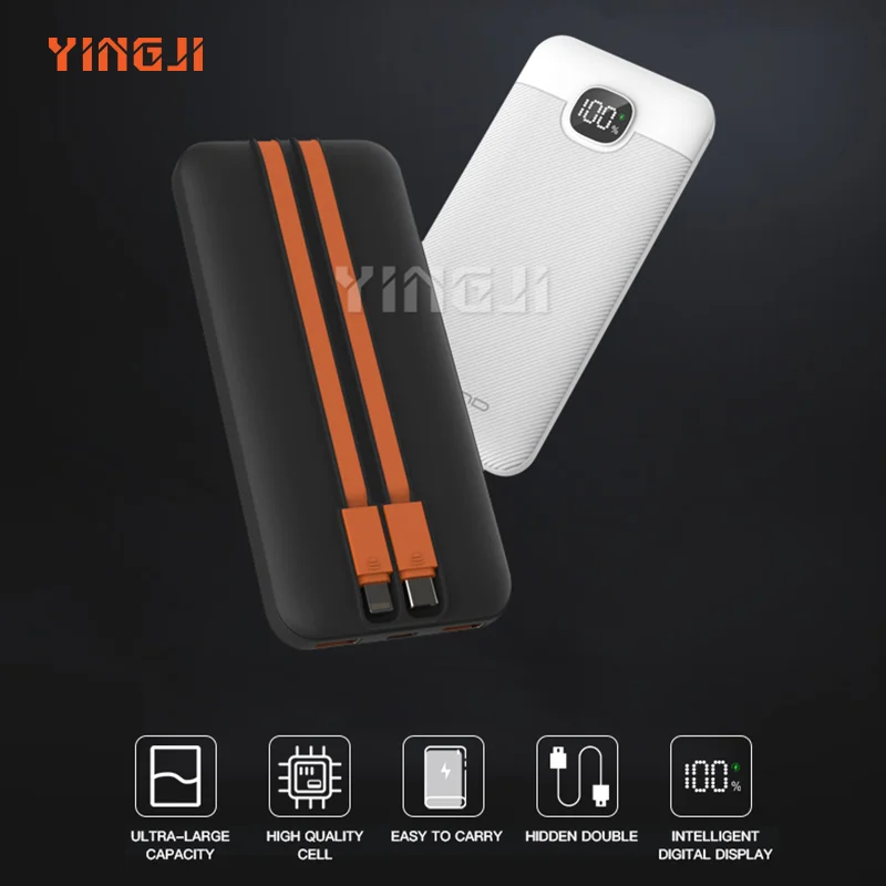 

Digital intelligent display comes with 2-line 22.5W super fast charge 10000mAh large-capacity charging bank, business gift