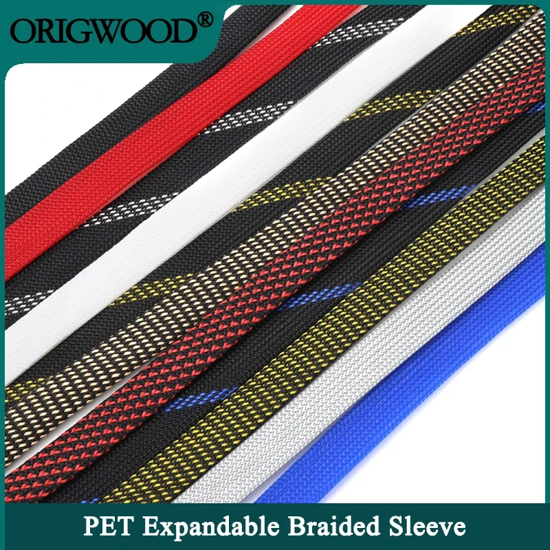 

2/10M PET Expandable Braided Sleeve 2/4/6/8/10/12/14/16/20/25/30/40mm High Density Insulation Nylon Cable Protector Sheath DIY