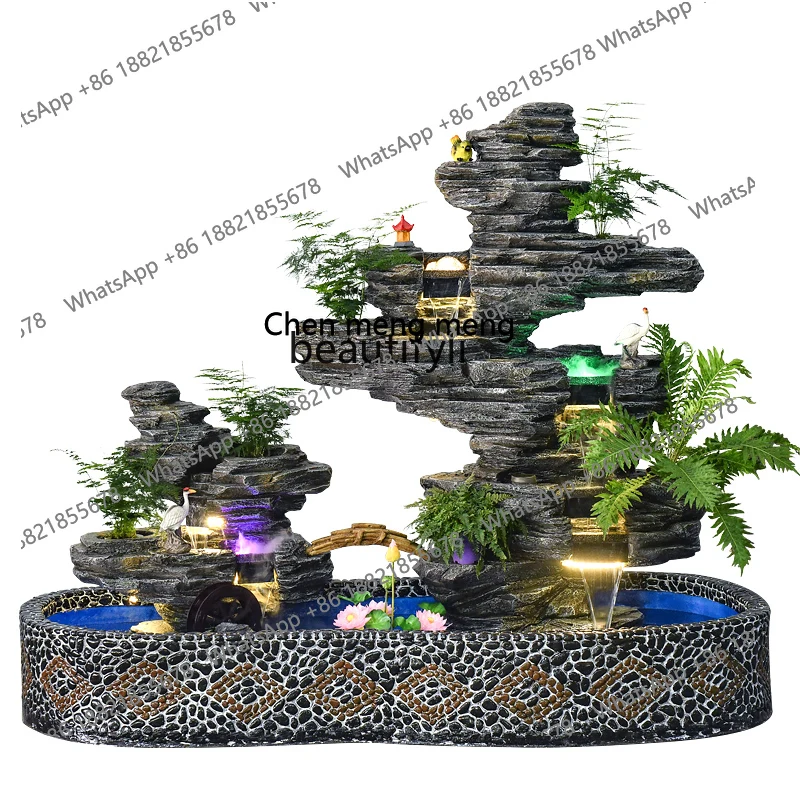 

X Large Rockery Floor Fountain Water Decoration Courtyard Hotel Fish Pond Landscape Fengshui Wheel