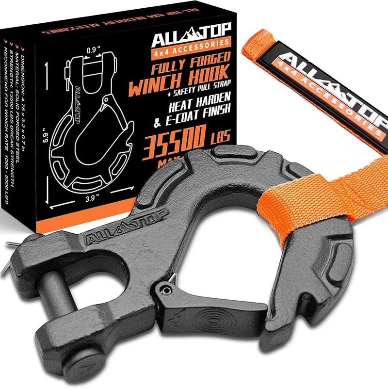 Winch Hook 35500 Lbs Electric Winch Traction Hook Manganese Steel Claw Hook Work For Winch Rope ATV UTV Off Road Vehicle