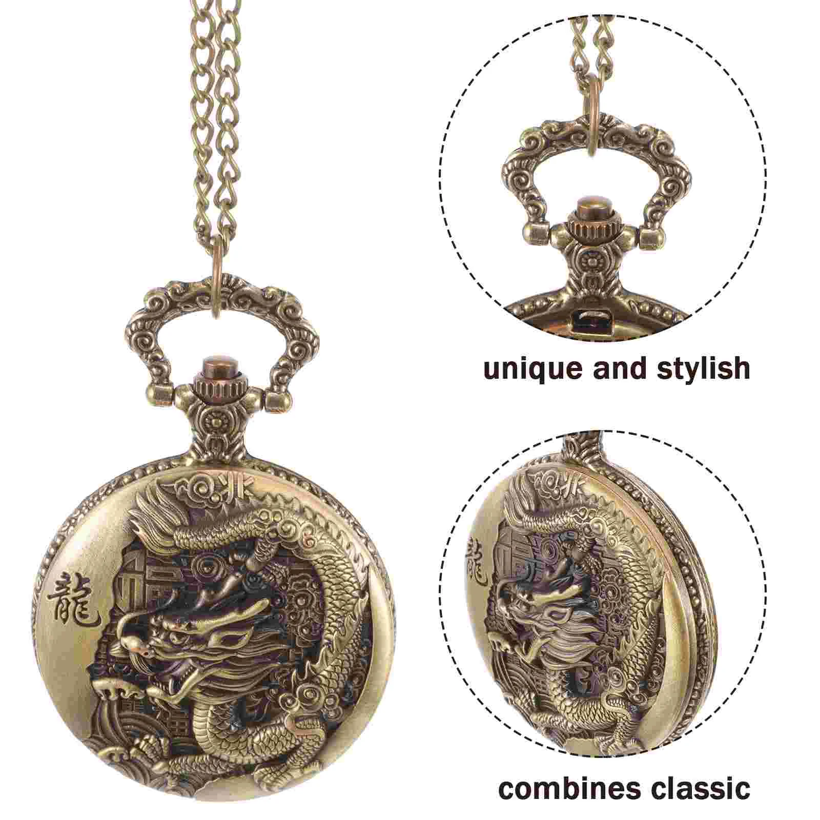 Pocket Watch Watches for Men Decorate Decorative Only with Chain Miss Vintage Retro