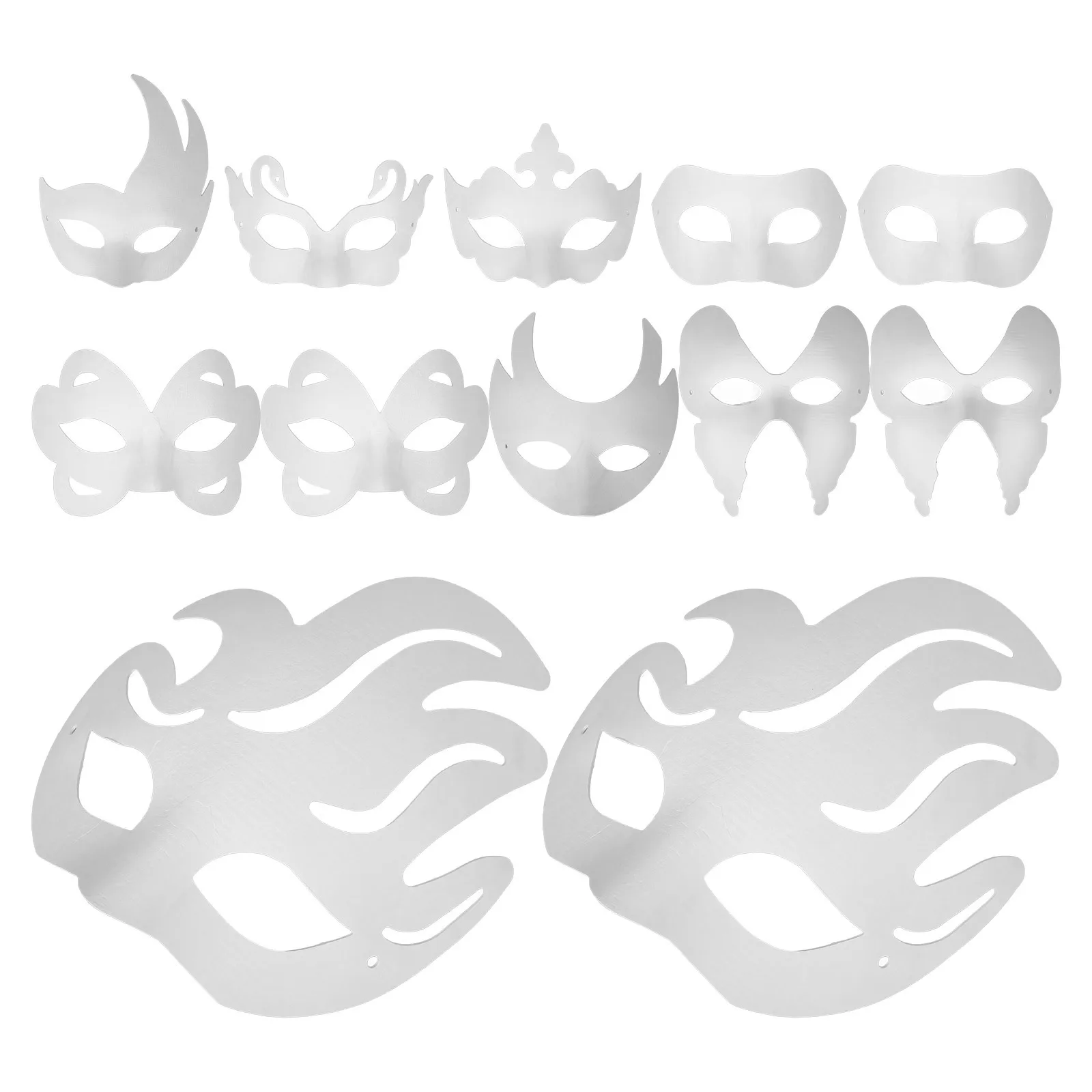 16 pçs diy máscaras de máscaras em branco máscaras de papel incolor para o dia das bruxas aniversário carnaval cosplay festa máscara de máscaras branca