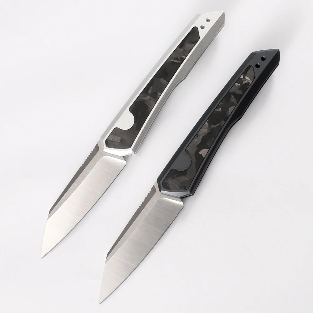 Imagem -02 - Folding Pocket Knife para Ferramenta ao ar Livre Aviação Alumínio Carbon Fiber Handle 8cr13mov Lâmina Exterior 7050