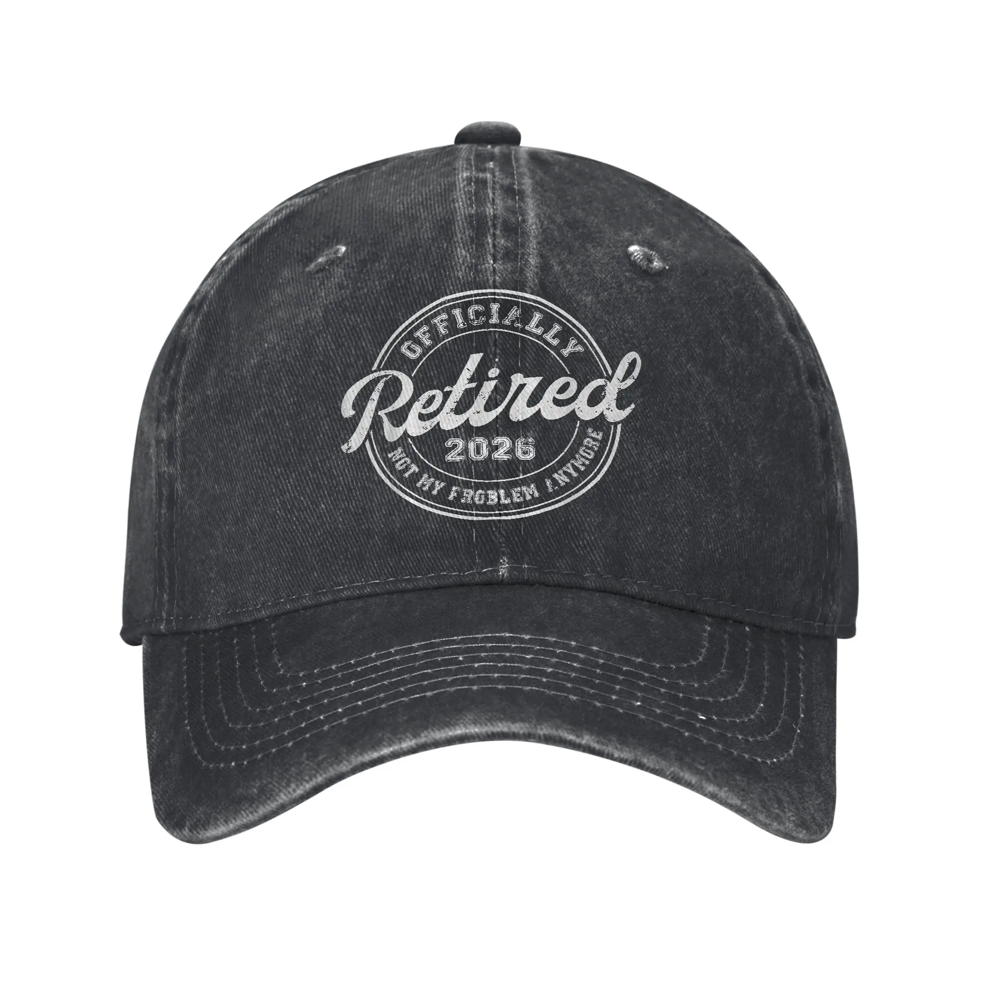 Retired 2026 Not My Problem Anymore Baseball Cap Classic Distressed Washed Funny Retirement Sun Cap Men Women Outdoor Soft Hat