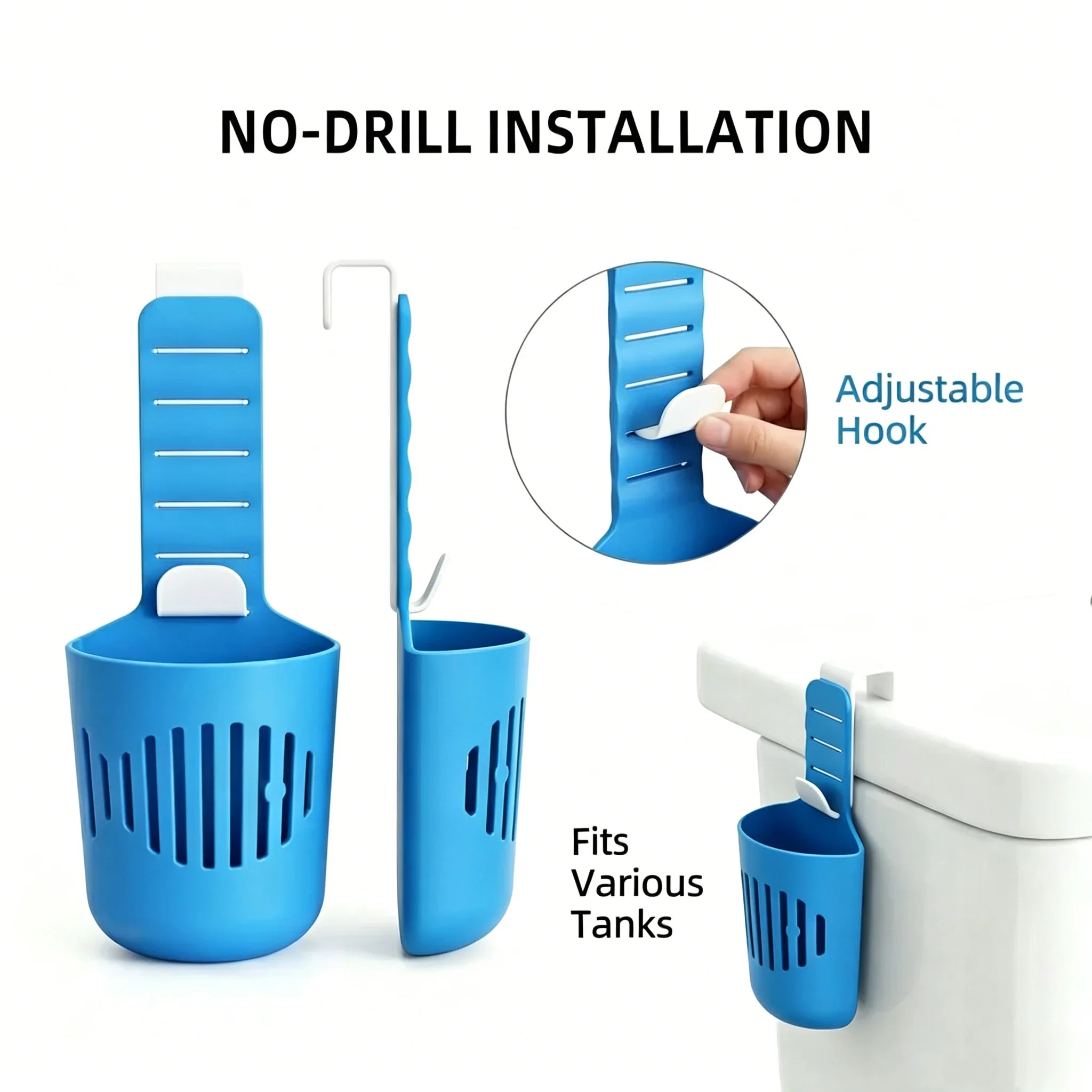 Silicone Toilet Tank Tablet Holder Versatile Toilet Bowl Hanging Cleaner and Deodorizer Hanger view 6