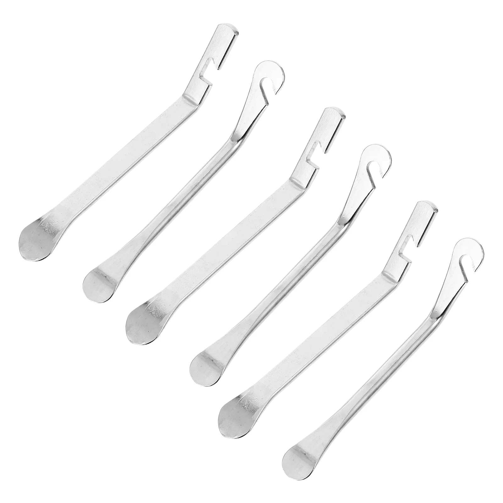 6 Pcs Tire Lever High Strength Levers Crowbar Cycling Repair Accessories Changing Tool Steel Silver