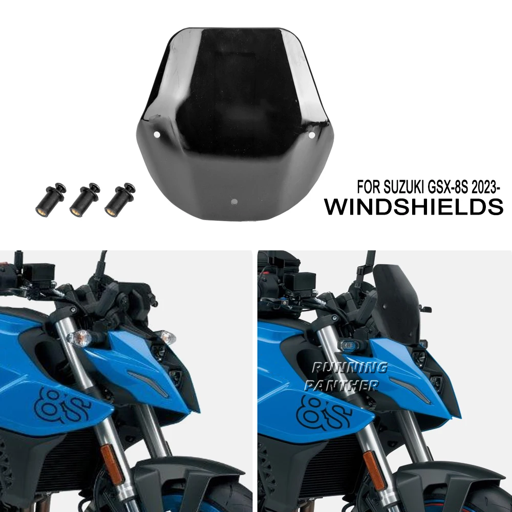 

GSX8S Motorcycle Accessories Front Windshields Wind Screen Visor Deflector Black For Suzuki GSX-8S gsx-8s 2023 2024