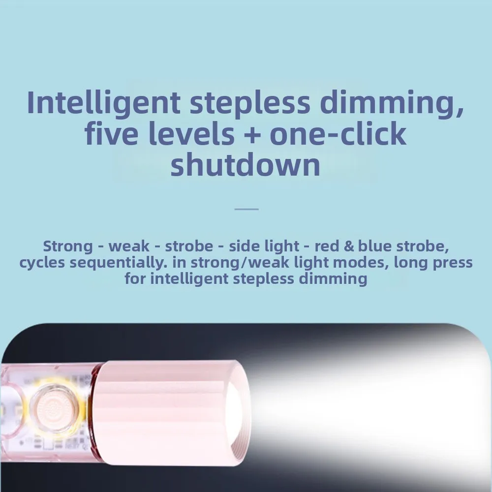 

With Whistle LED Emergency Flashlight Small Rechargeable Outdoor Survival Flashlight Long-range Multi-function