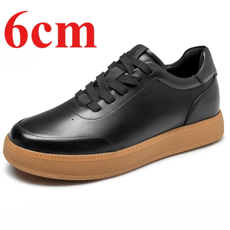 

Casual Board Shoes for Men's 6cm Elevator Genuine Leather Oxford Shoe Breathable Comfortable Thick Soled Height Increasing Shoes