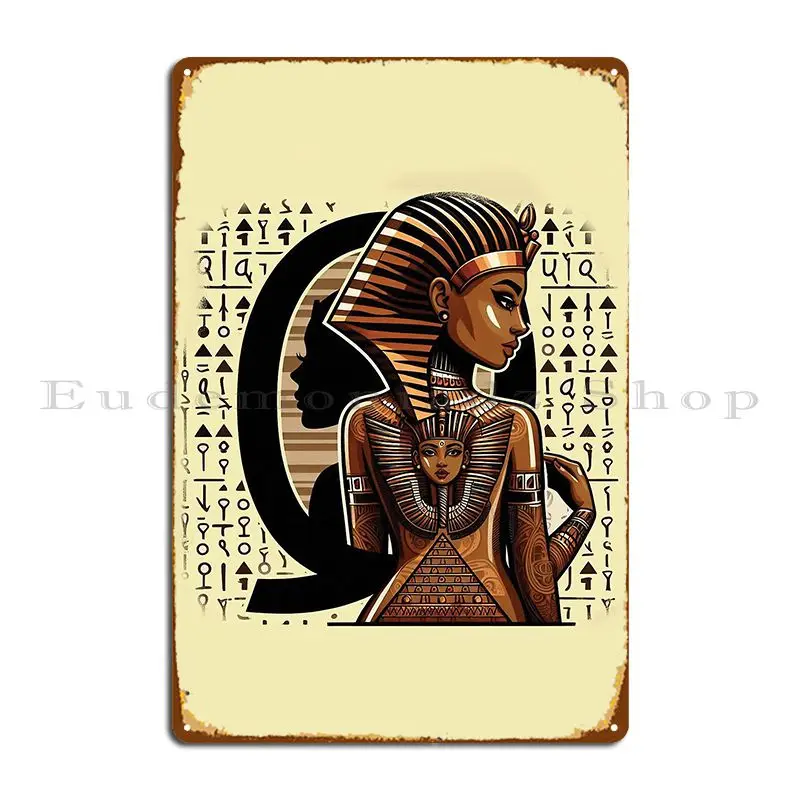 The Queen Of Legend Metal Sign Club Kitchen Living Room Printed Wall Mural Cleopatra Tin Sign Poster