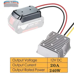 DC 18V to DC 12V Converter Adapter For Bosch Blue 20A 240W Step Down DIY Adapter Automatic Buck Boost Voltage Regulator