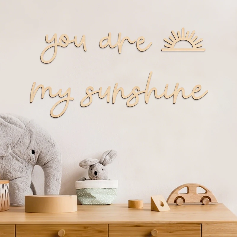 Wooden Wall Plaques With Sun Motif Wall Decor For Youngsters' Bedrooms Playrooms Inspirational Quote Home Room Wall Decoration