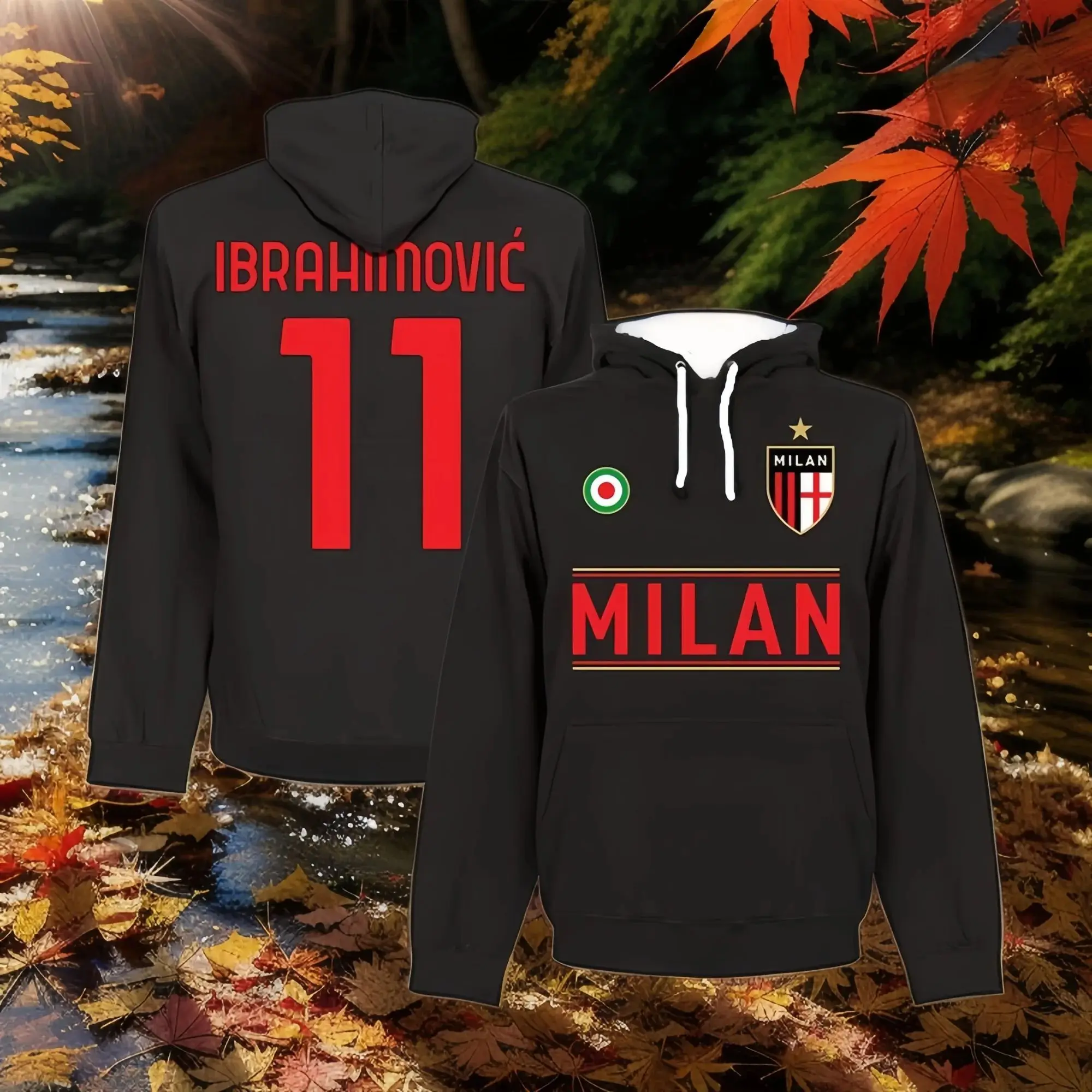 2025 Top Selling Football AC Milan Retro Commemorative Edition Spring and Autumn Hoodie Family Wear Comfortable and Breathable