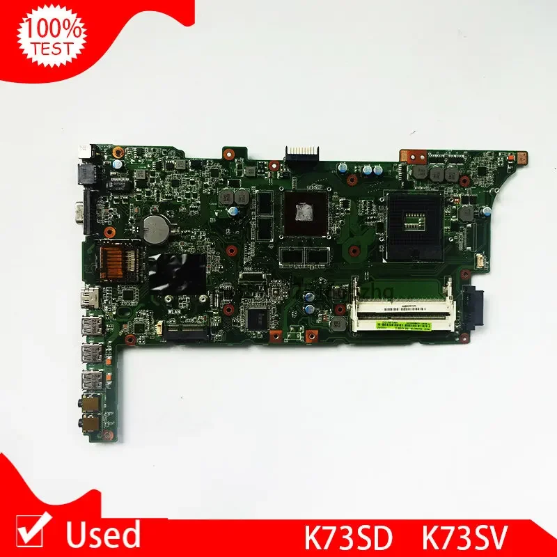 Used K73SV K73SD Laptop Motherboard For Asus K73S K73SJ Main Board HM65 DDR3