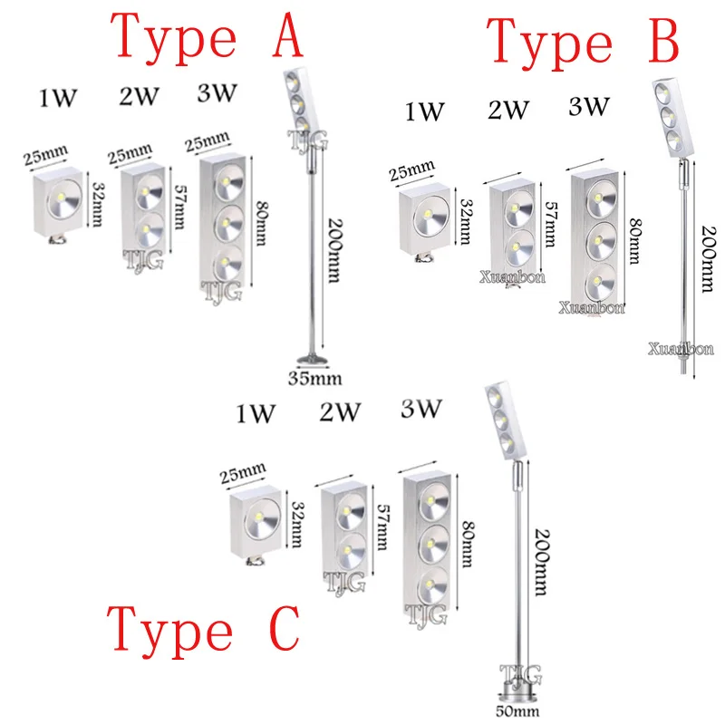 AC110V220V downlight DC12V jewelry show Include Led Driver 4000K Ceiling light lamp Dimmable 1W 2W 3W LED cabinet spot light