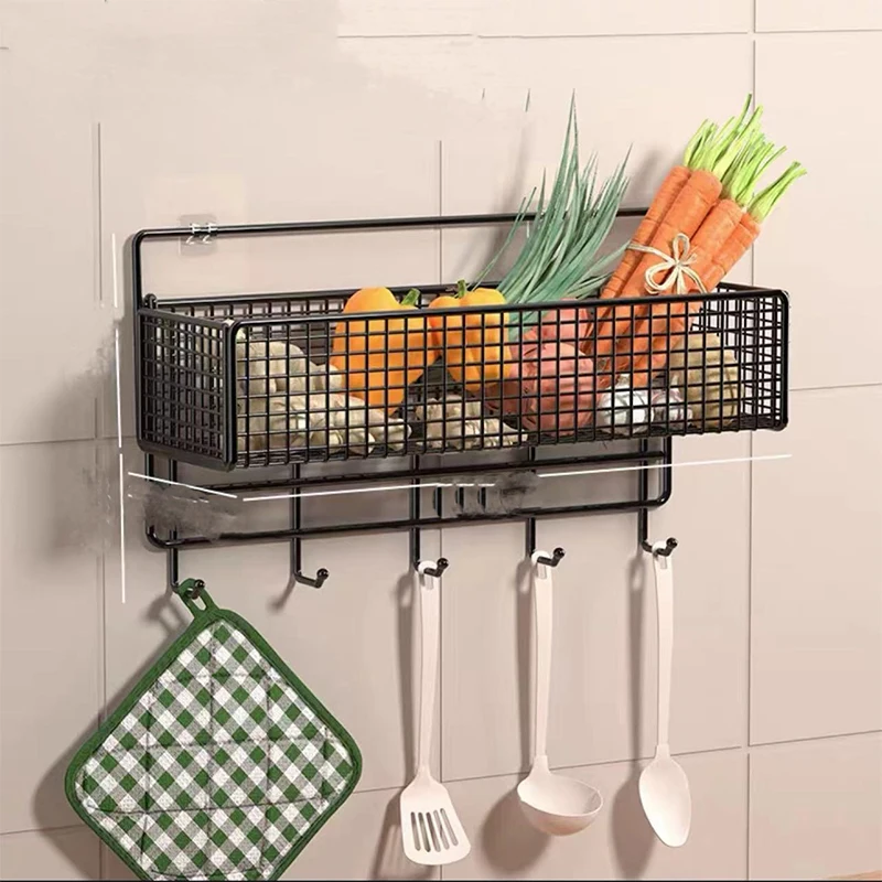 

Daily Necessities Kitchen Bathroom Sanitary Napkins Living Room Dormitory Wall Hanging Perforation-free Furniture Storage Basket