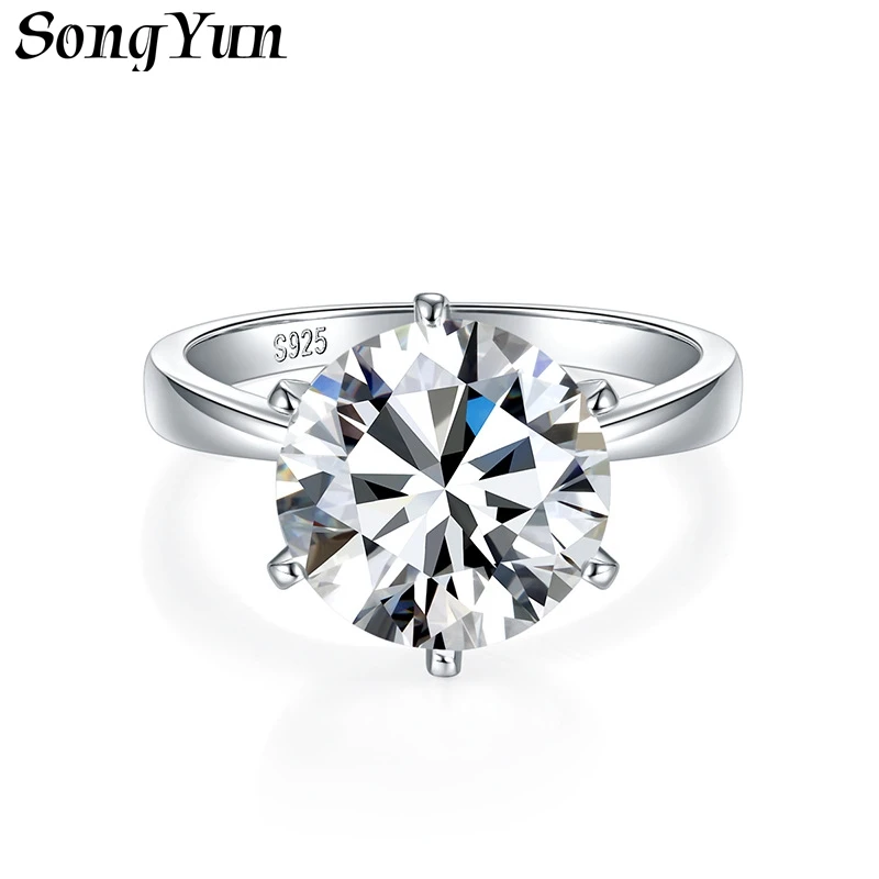 SONGYUN Moissanite Diamond Jewelry Classic Six Prong 5 Carat Huge Oval Moissanite Closed Ring for Women Ready In Stock