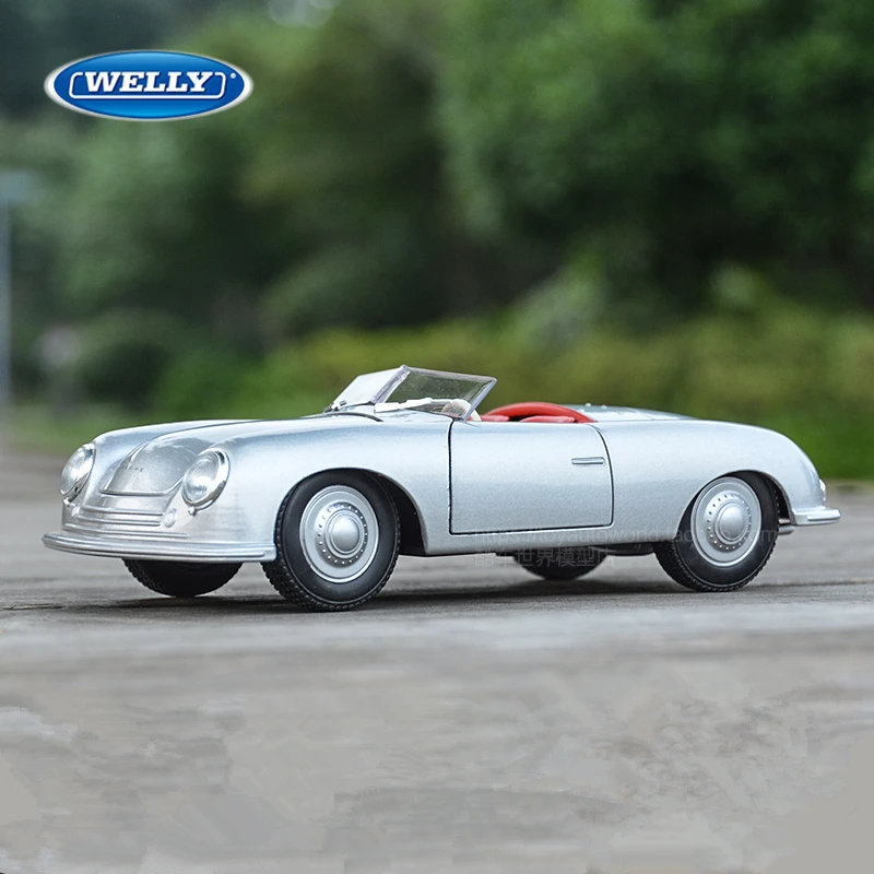 

WELLY 1:24 Porsche 356 No. 1 Roadster Alloy Retro Sports Car Model Diecast Metal Classic Car Model Simulation Childrens Toy Gift