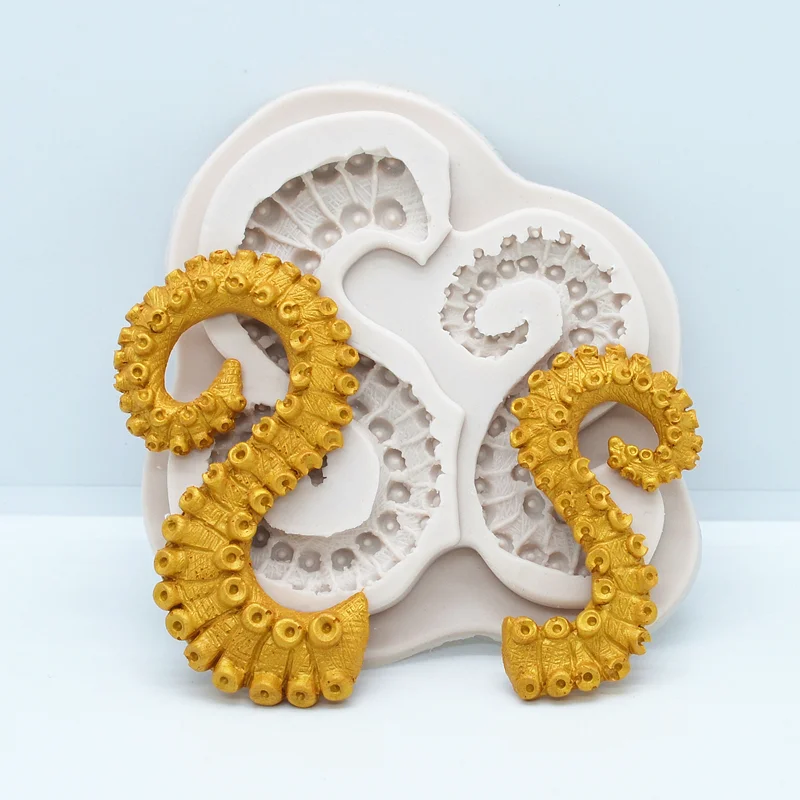 Tentacles Octopus Resin Silicone Mold Kitchen Baking Tool Cake Chocolate Lace Decoration DIY Design Pastry Dessert Fondant Mould