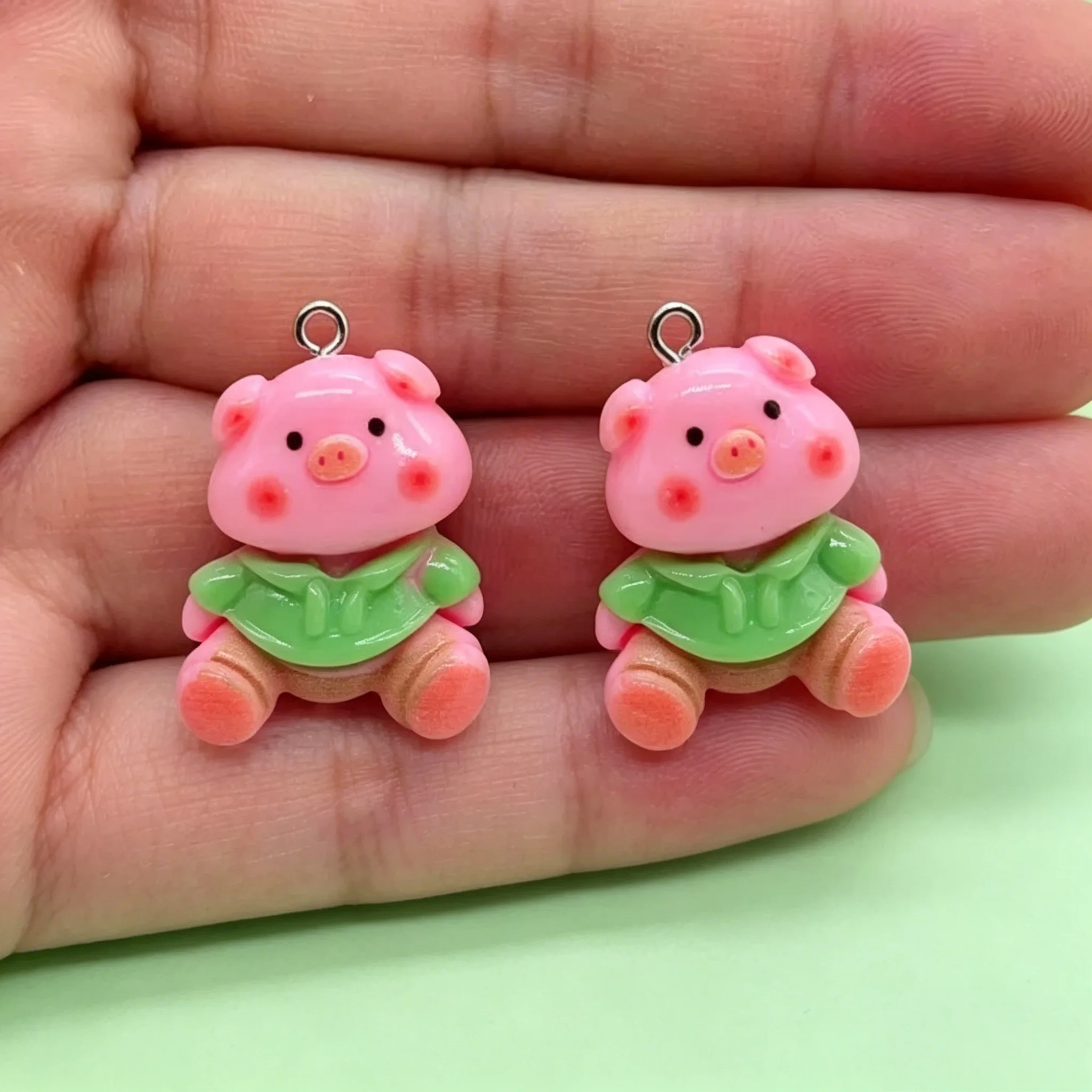 10Pcs Flat Back Cabochon Cute Cartoon Animal Resin Charms DIY Pendants For Earring Necklace Keychain Making