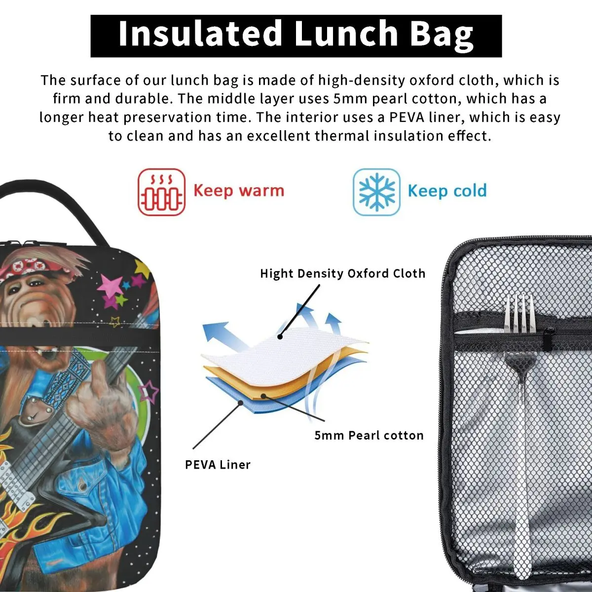 حقيبة غداء Alf Thumbs Up للأطفال، صندوق غداء ممتع للمكتب، حقيبة تبريد مريحة مقاومة للماء، حقائب غداء حرارية #3