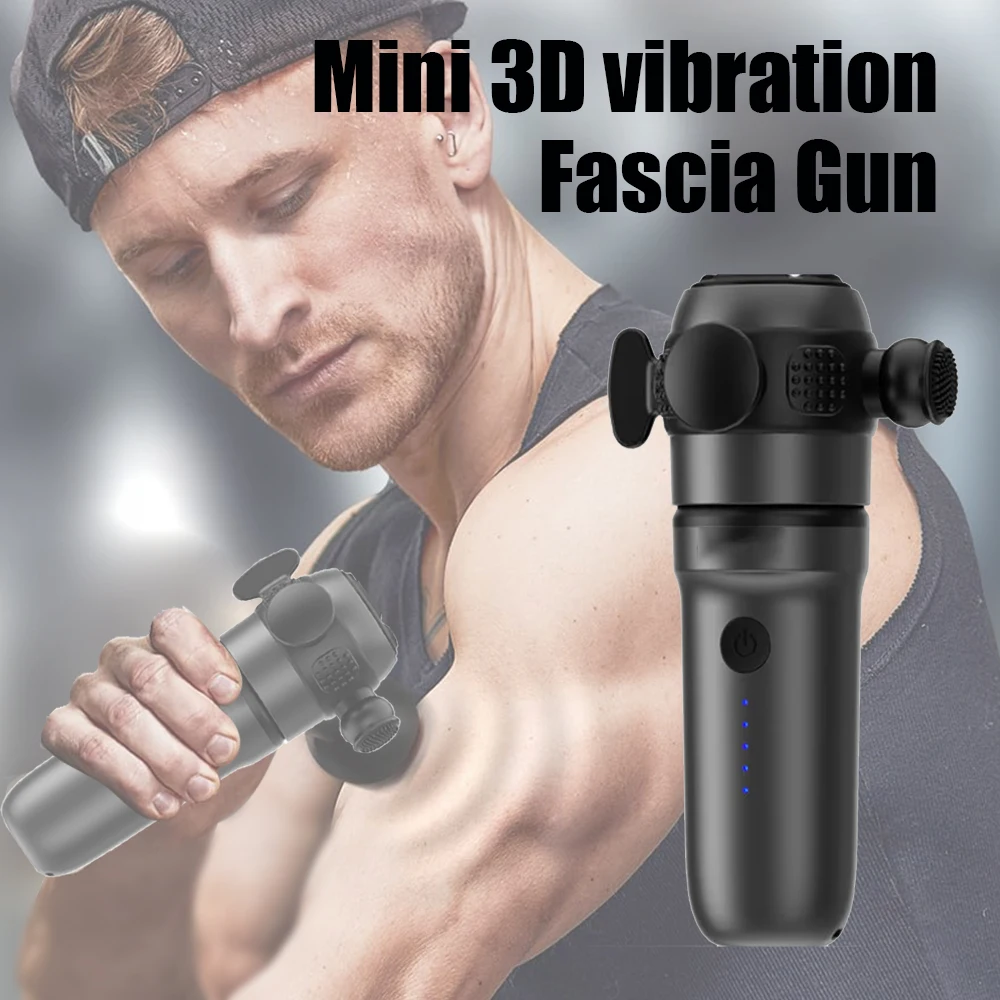 Mini 3D Vibration Fascia Gun Deep Tissue Massage High Frequency Vibration Percussion Muscle Massager for Home, Gym, Office