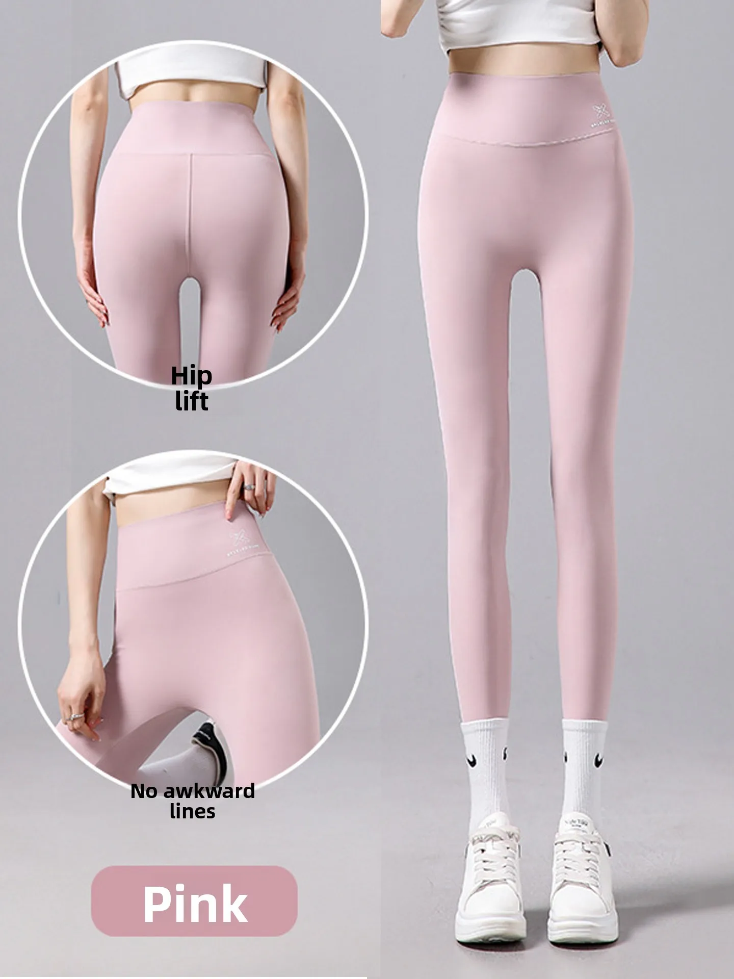 

Pink High-Waist Thin Yoga Pants Women's Fitn Tightening Slimming ark Base Layer Pants Autumn New Sle Abdomen a