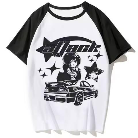 Y2k Tee women anime funny harajuku tshirt girl Japanese clothes