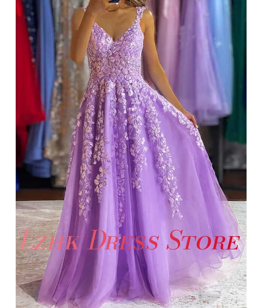 تخصيص مثير الأورجانزا ألف خط السباغيتي الأشرطة يزين مطرزة مساء اللباس حساسة أكمام الطابق طول فساتين لحضور الحفلات الموسيقية