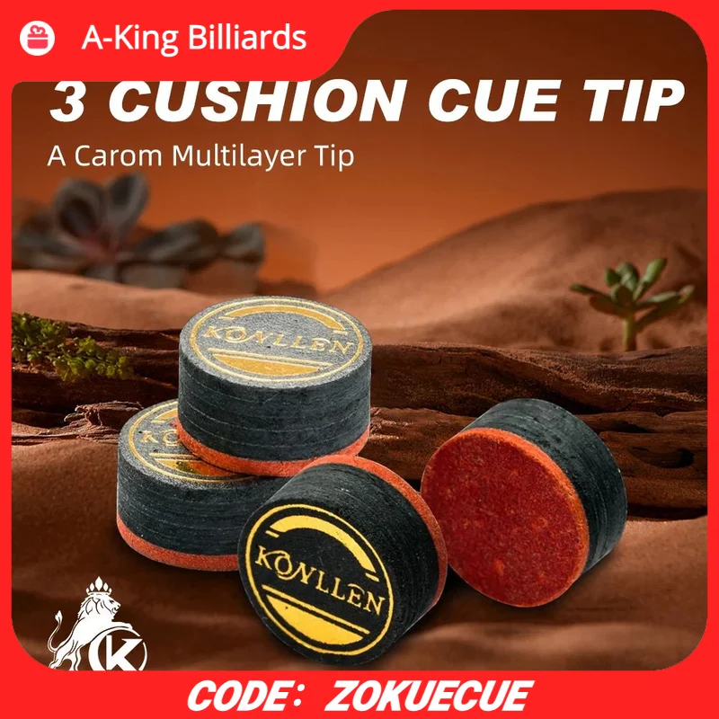 

Konllen бильярдный наконечник для Карма 14 мм, выбранный 6-слойный из свиной кожи, хорошая гибкость, профессиональный наконечник для бильярда, аксессуары для бильярда