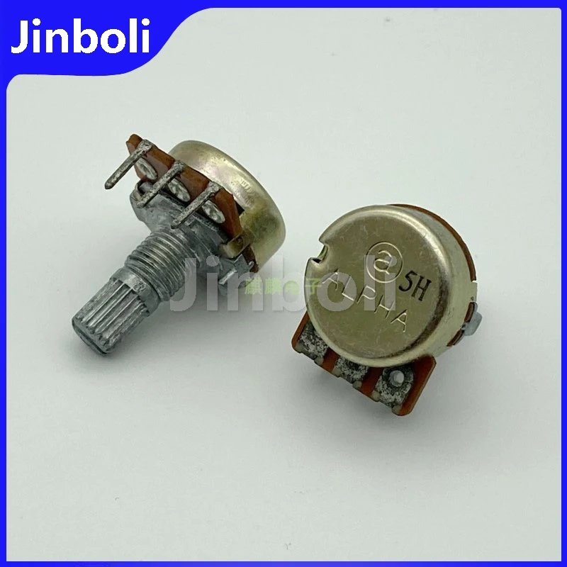 1PCS 16 Type Single Potentiometer Tripod B10K Shaft Length 15MM Inner Bent Leg 40 Points Step