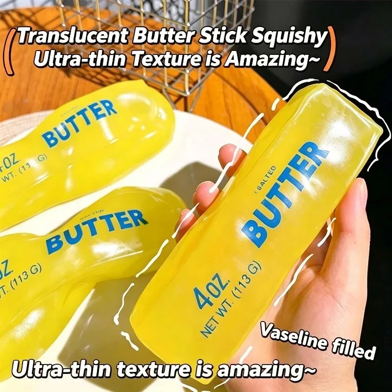 成形可能なバタースティック-スクイーズストレス解消おもちゃ-新しいワセリン入りバターチーズバー-スクイーズフィジェットトイ-減圧おもちゃ-ギフト